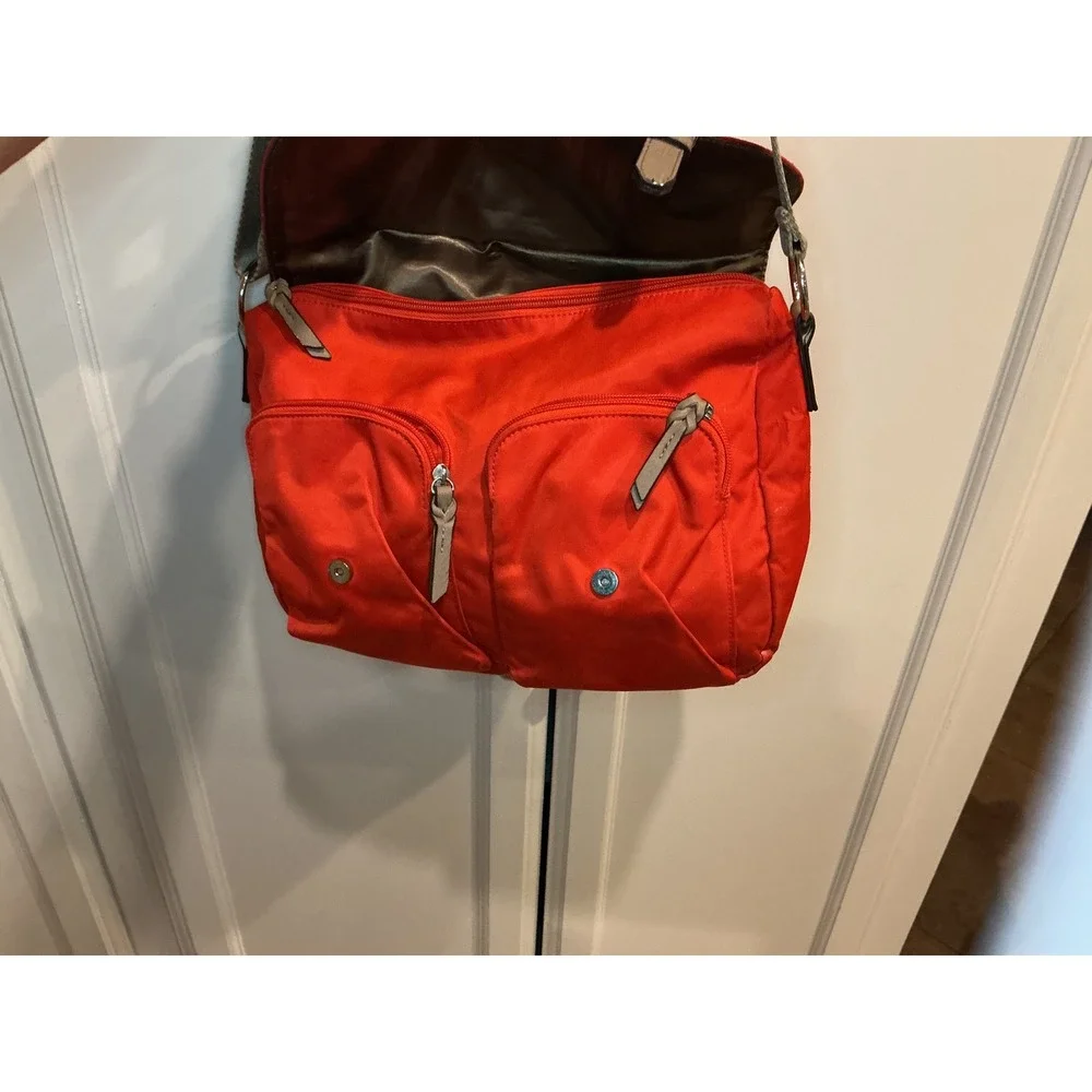 Dana Buchman Red Messenger Crossbody Bag Travel Satchel Everyday Purse‎